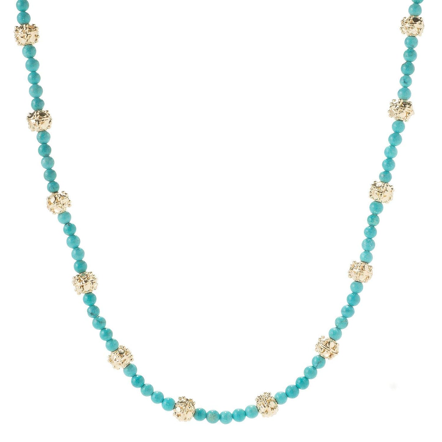 18K Gold Plated Gemstone Bead Necklace