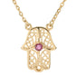 Charm Necklace Collection with Ruby – Angel Wings, Elephant, Cross – Gold over Bronze