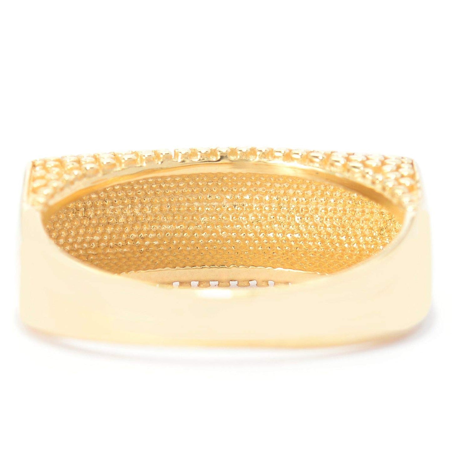 18K Gold Plated Polished & Textured Ring