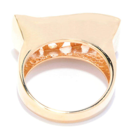 Scrollwork Wave Ring . Yellow Gold or Rose Gold - TurkishBling