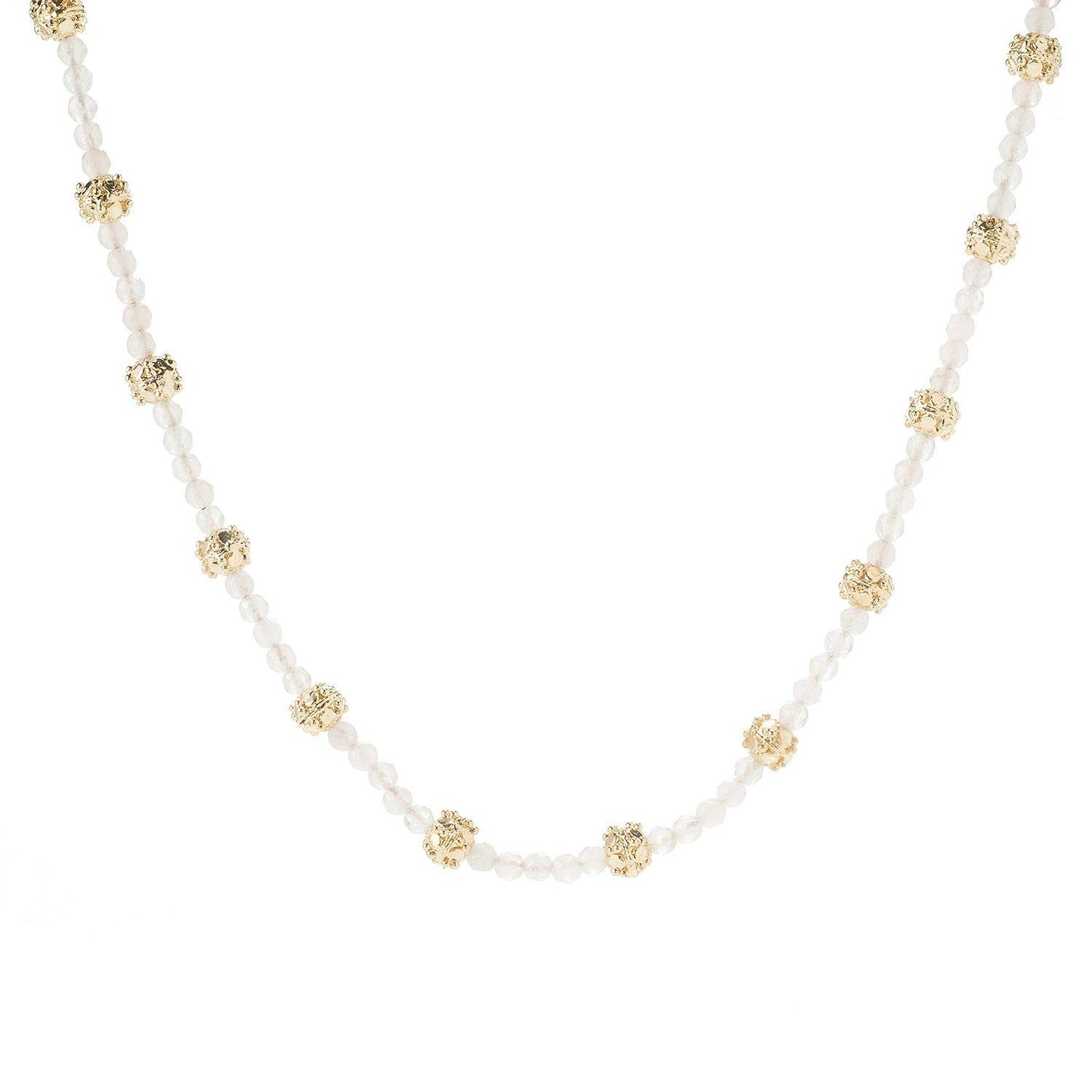 18K Gold Plated Gemstone Bead Necklace