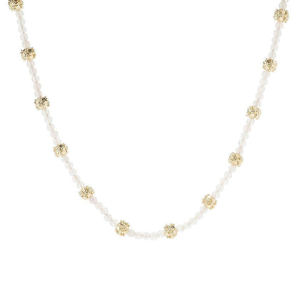 18K Gold Plated Gemstone Bead Necklace - TurkishBling