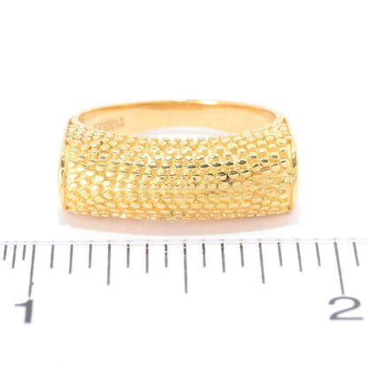 18K Gold Plated Polished & Textured Ring - TurkishBling