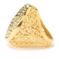 18K Gold Plated Bronze Diamond Cut & Filigree Dome Ring
