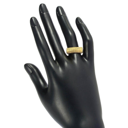 18K Gold Plated Polished & Textured Ring - TurkishBling