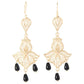 Ornate Filigree Dangle Earrings with Gemstone Drops