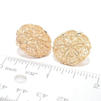Filigree Sunburst Statement Stud Earrings - TurkishBling