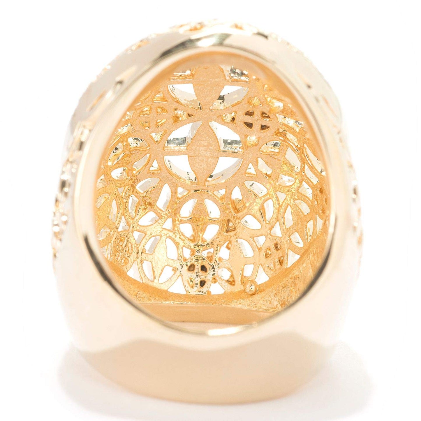 Gold Plated Elongated & Domed Filigree Ring