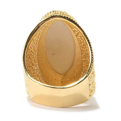 18K Gold Plated Hand-Painted Ceramic Ring - TurkishBling
