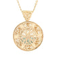 Filigree Locket Shaker Pendant with Floating Gemstones – 36 in. Love Link Chain