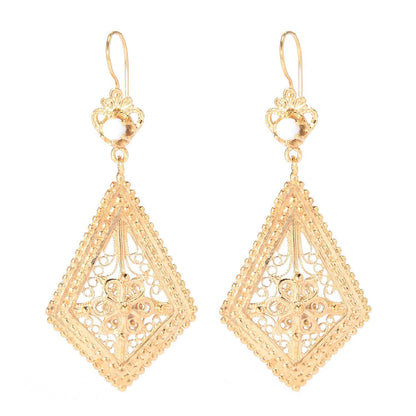 Gemstone Elongated Earrings 1.5"