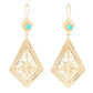 Gemstone Elongated Earrings 1.5"