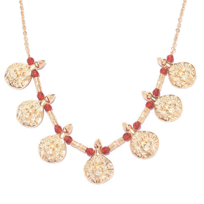 18K Gold Plated 18" Gemstone Bead Goddess Necklace