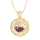 Filigree Locket Shaker Pendant with Floating Gemstones – 36 in. Love Link Chain