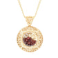 Filigree Locket Shaker Pendant with Floating Gemstones – 36 in. Love Link Chain