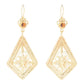 Gemstone Elongated Earrings 1.5"