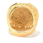 18K Gold Plated Bronze Diamond Cut & Filigree Dome Ring