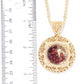 Filigree Locket Shaker Pendant with Floating Gemstones – 36 in. Love Link Chain