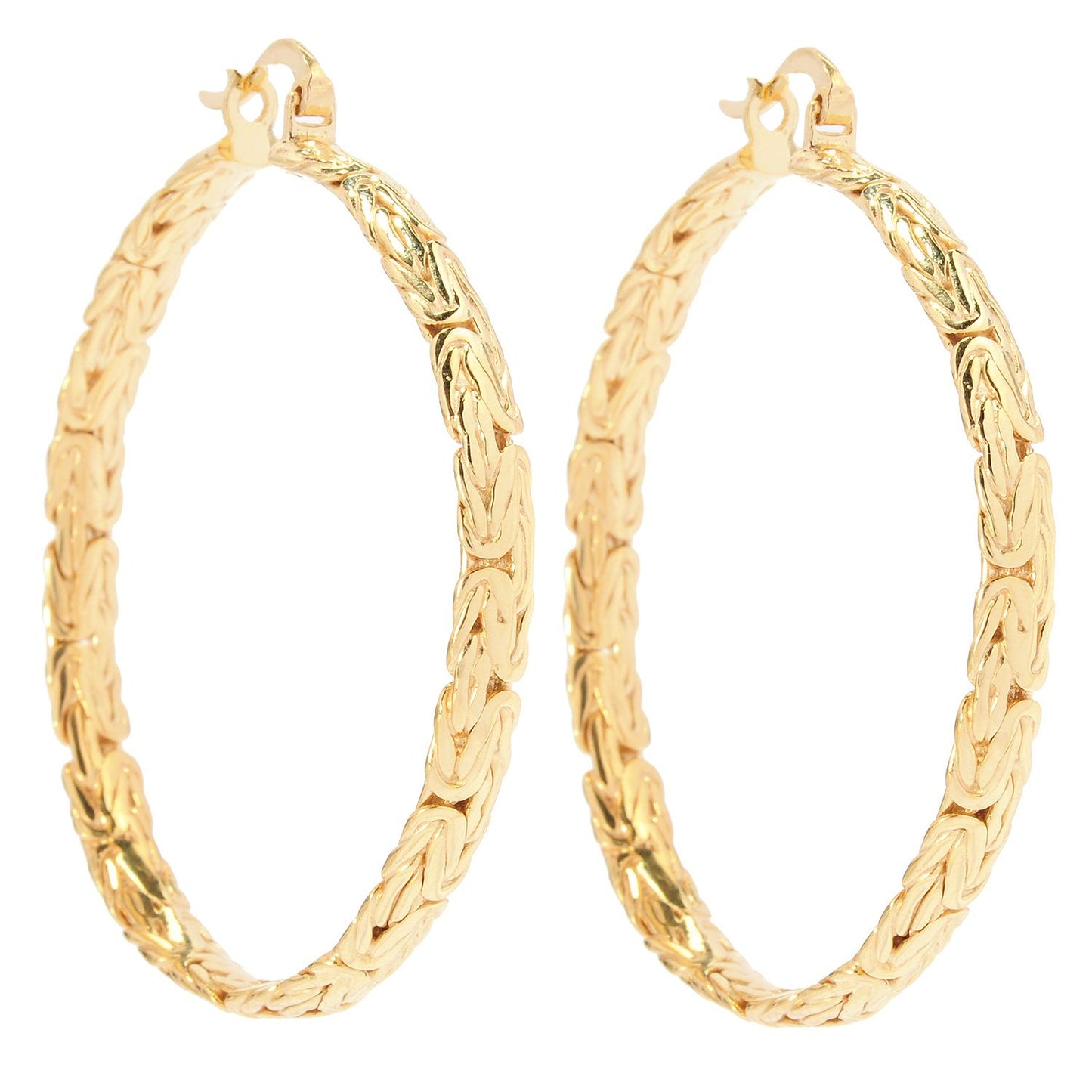 Byzantine Link Hoop Earrings 2"