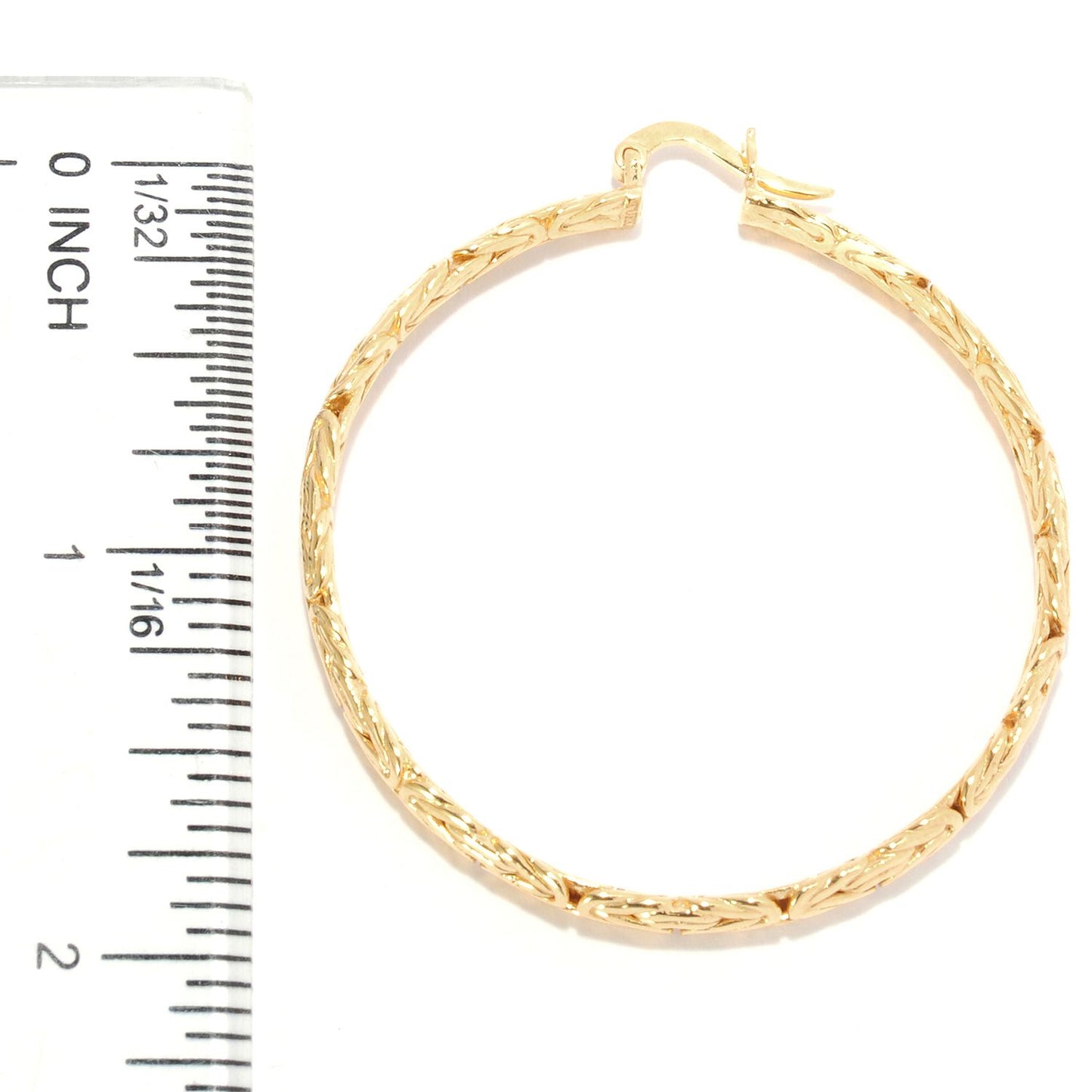 Byzantine Link Hoop Earrings 2"