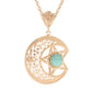 Turquoise  Cross Pendant 8mm