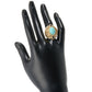 Turkish Filigree Genuine Amazonite and Amethyst Gemstone Ring
