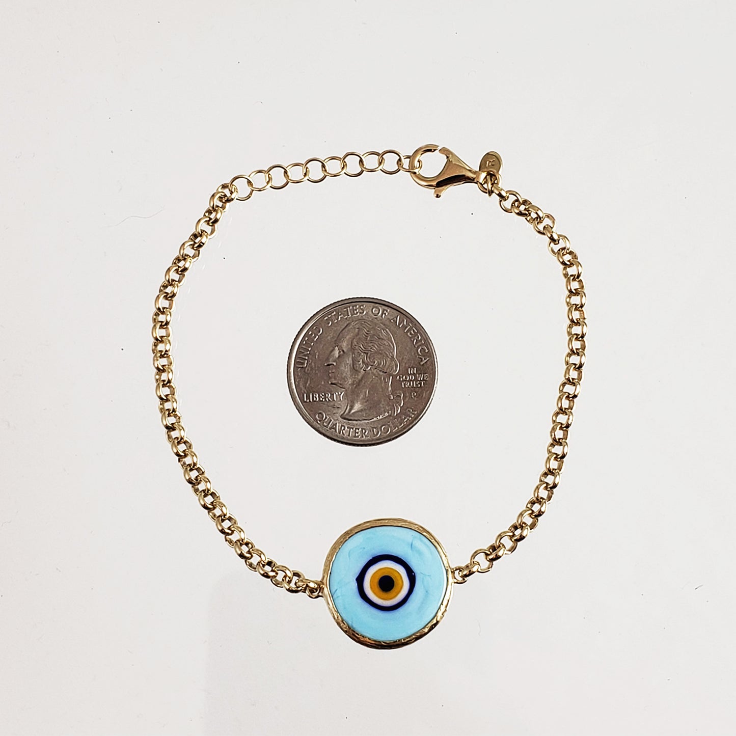 Gold over Sterling Silver Evil Eye Bracelet