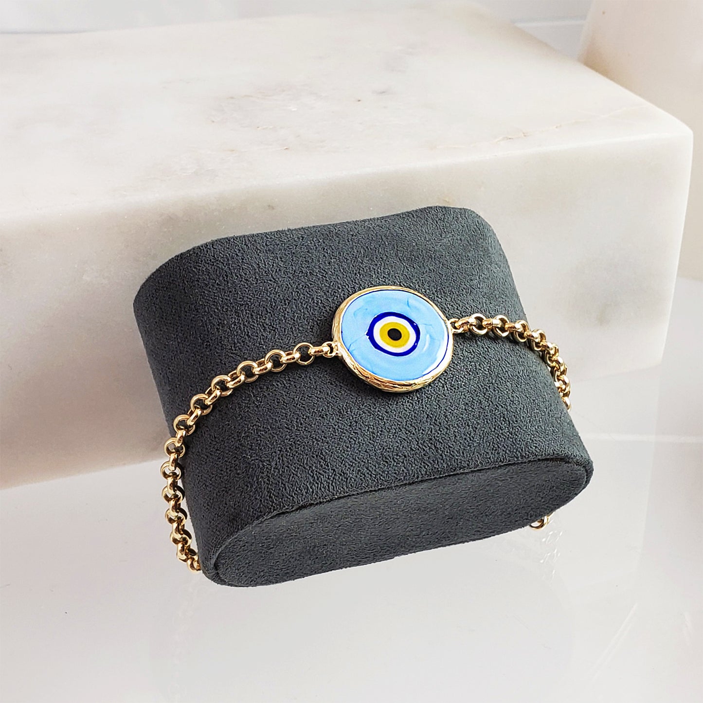 Gold over Sterling Silver Evil Eye Bracelet