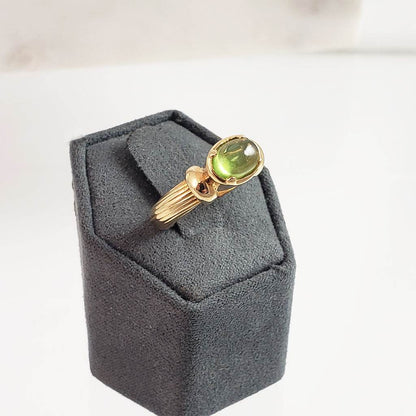 18K Gold Plated 1.25ctw Gemstone Textured Band Ring - TurkishBling