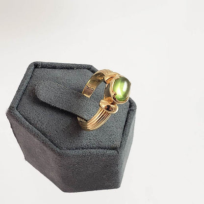 18K Gold Plated 1.25ctw Gemstone Textured Band Ring - TurkishBling