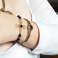 Gold Plated Amethyst Bead Cross Bracelet