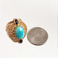 Turkish Filigree Genuine Amazonite and Amethyst Gemstone Ring