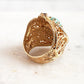 Turkish Filigree Genuine Amazonite and Amethyst Gemstone Ring