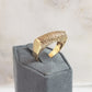 18K Gold Plated Polished & Textured Ring
