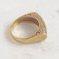 18K Gold Plated Polished & Textured Ring