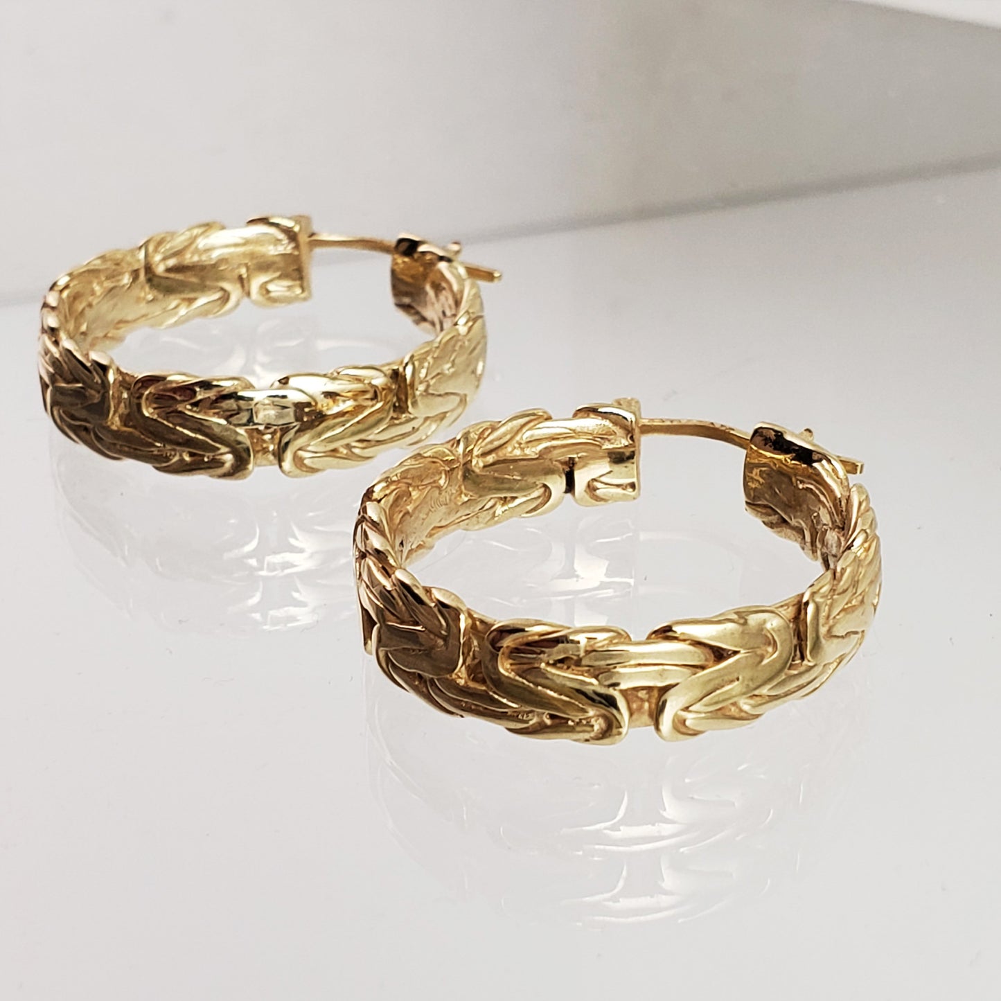 Iconic Byzantine Link Hoop Earrings