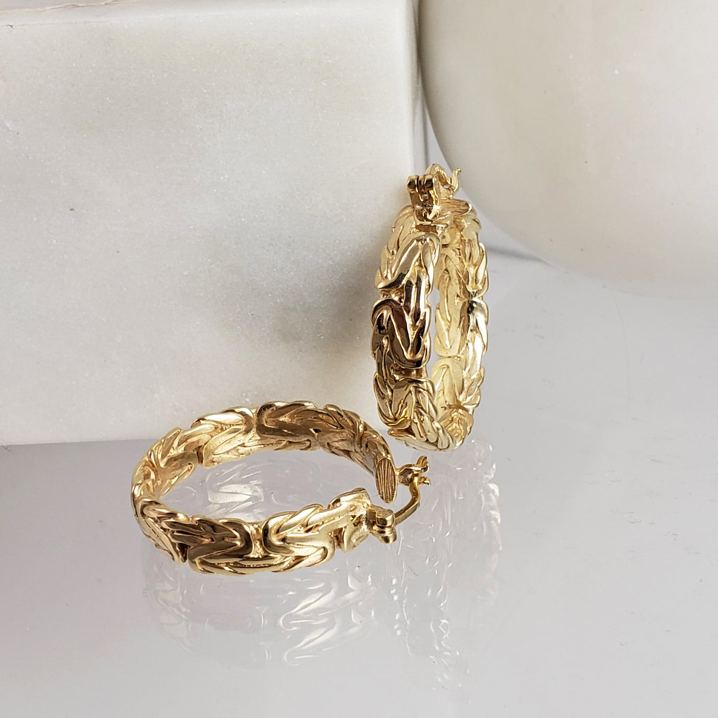 Iconic Byzantine Link Hoop Earrings