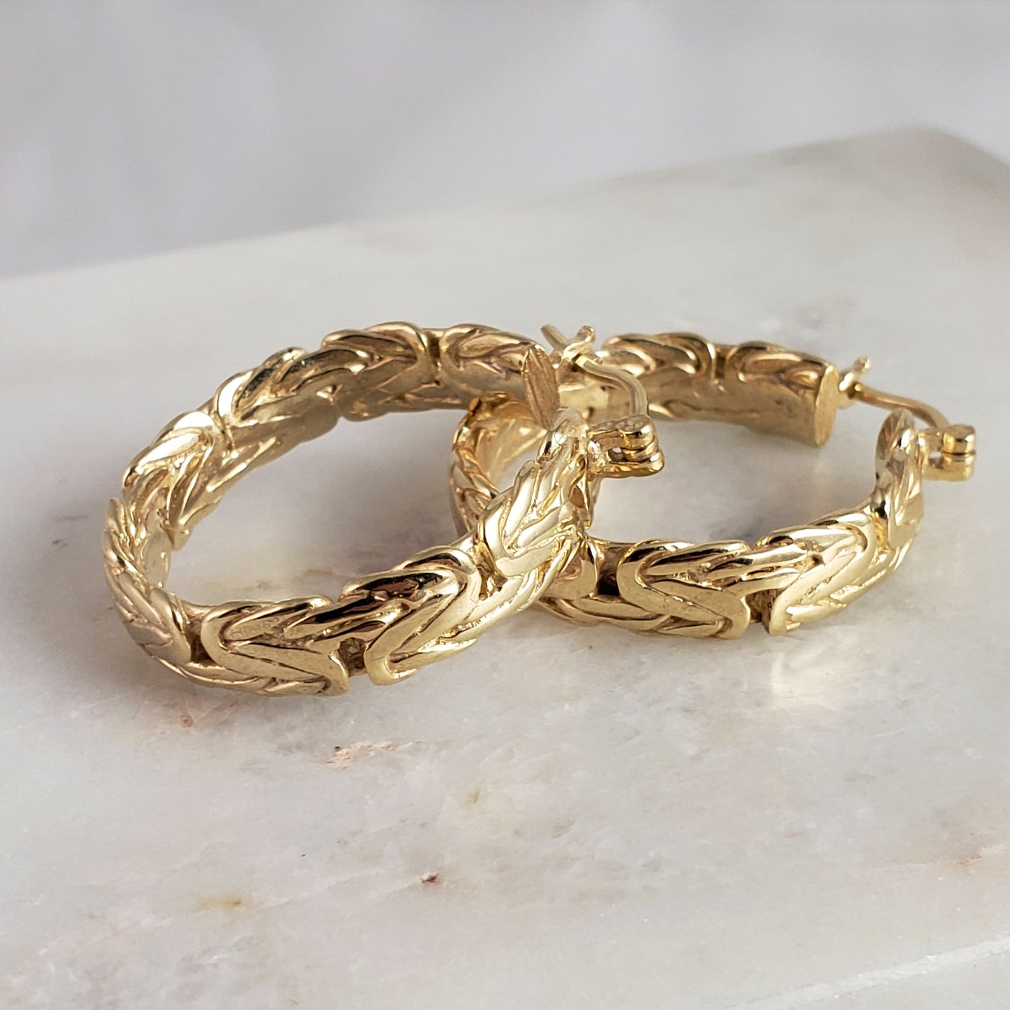 Iconic Byzantine Link Hoop Earrings