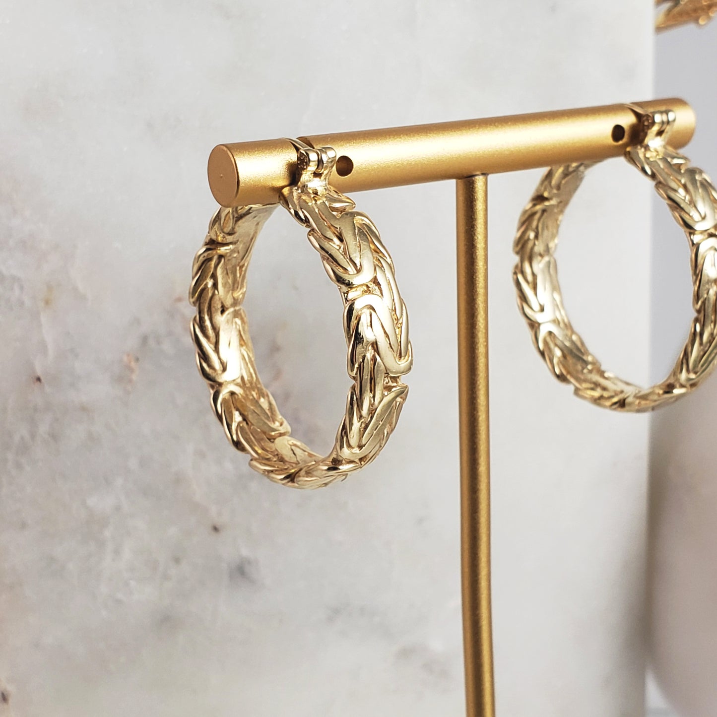 Iconic Byzantine Link Hoop Earrings