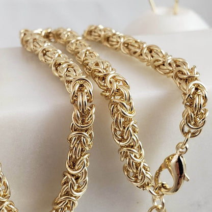 Timeless Classic Byzantine Necklace Lobster Claw Clasp - TurkishBling