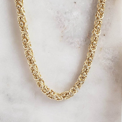 Timeless Classic Byzantine Necklace Lobster Claw Clasp - TurkishBling