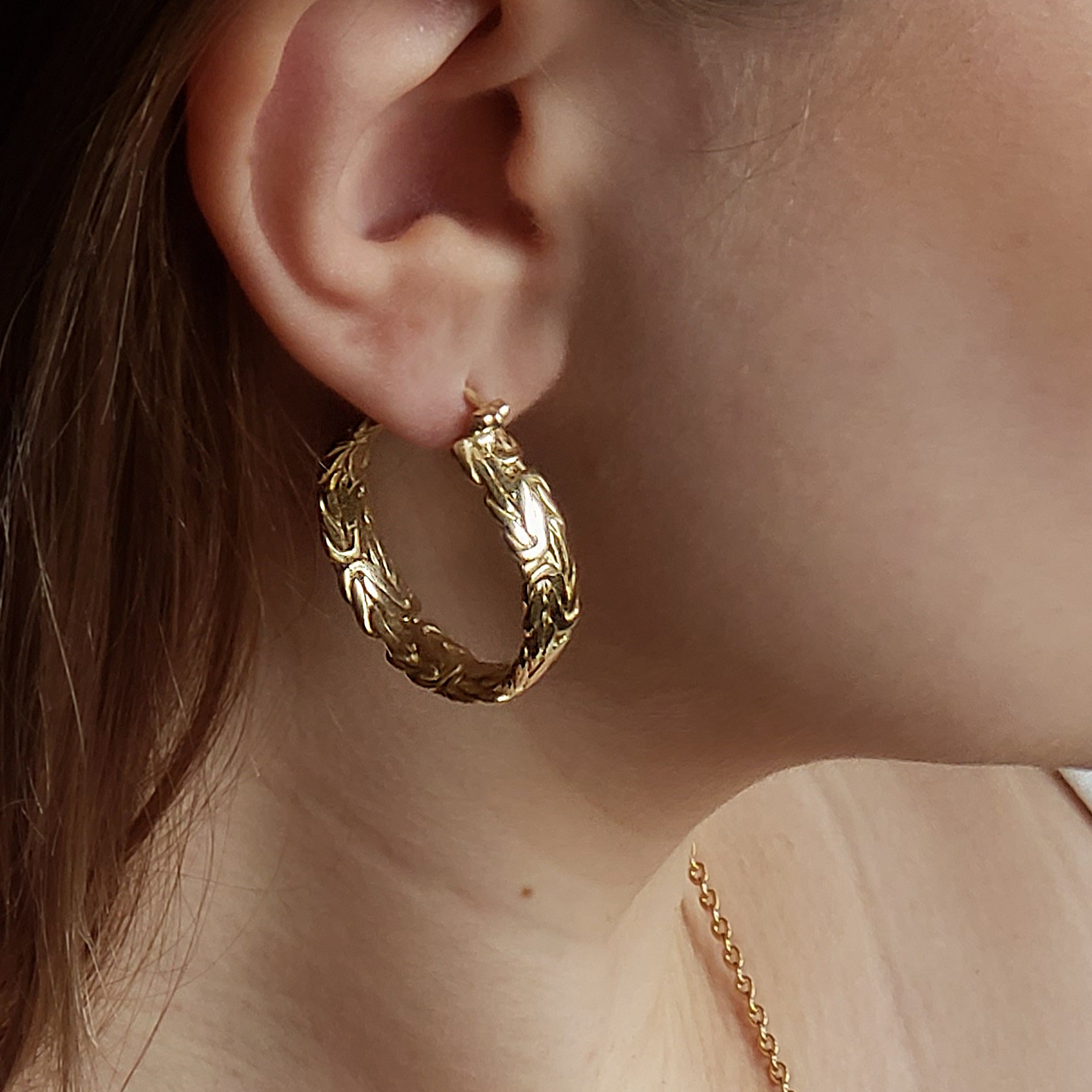 Iconic Byzantine Link Hoop Earrings