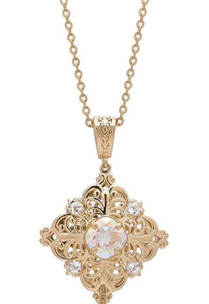Fine Gemstone Colored Genuine Quart Necklace w/ 18in chain + 2 in extension - TurkishBling