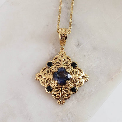 Fine Gemstone Colored Genuine Quart Necklace w/ 18in chain + 2 in extension - TurkishBling